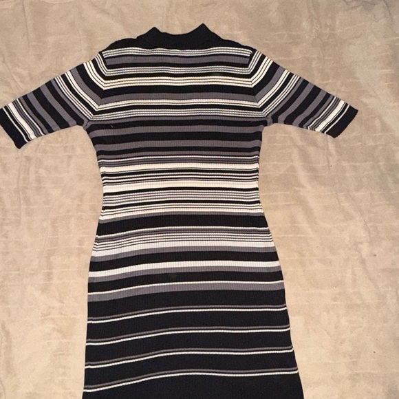 No Boundaries Black and White Striped Mini Dress - Picture 2 of 3